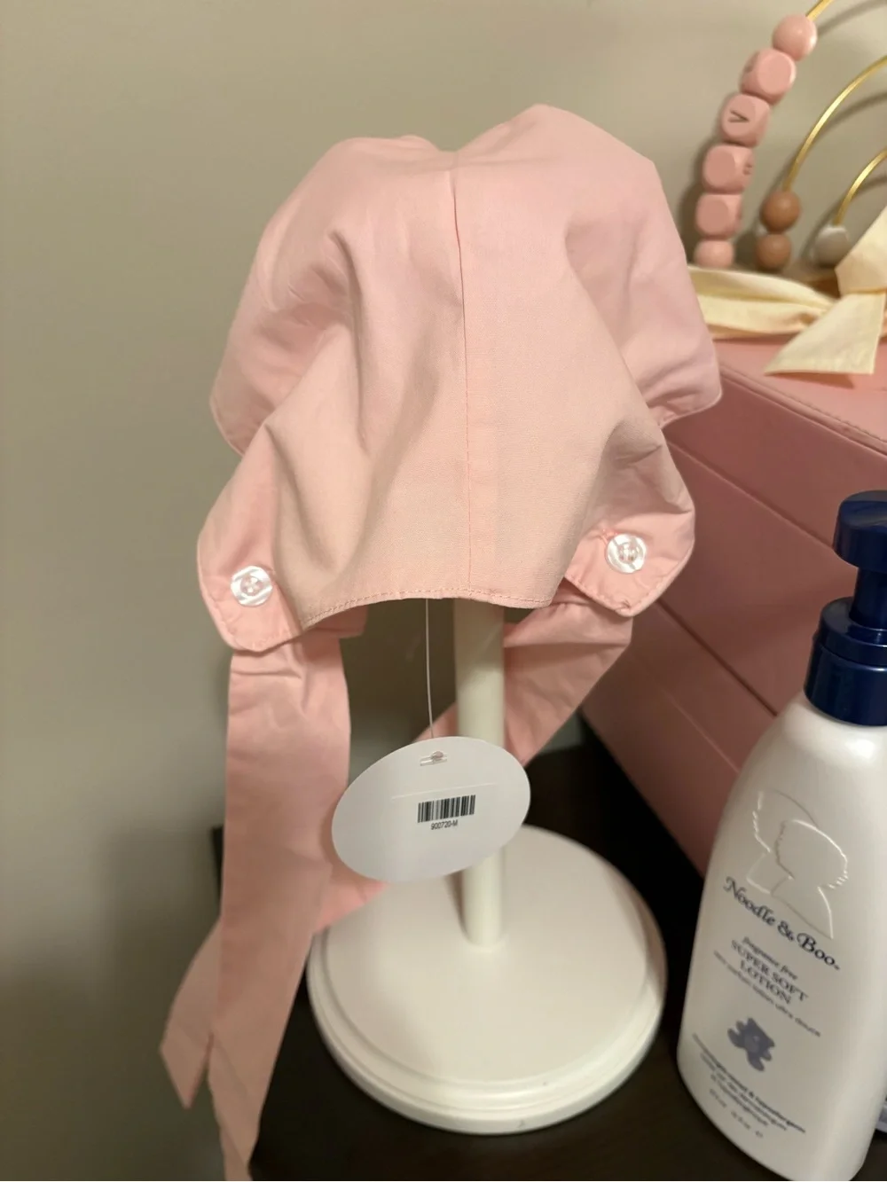 Abby & Evie Pink Ruffle Baby Bonnet